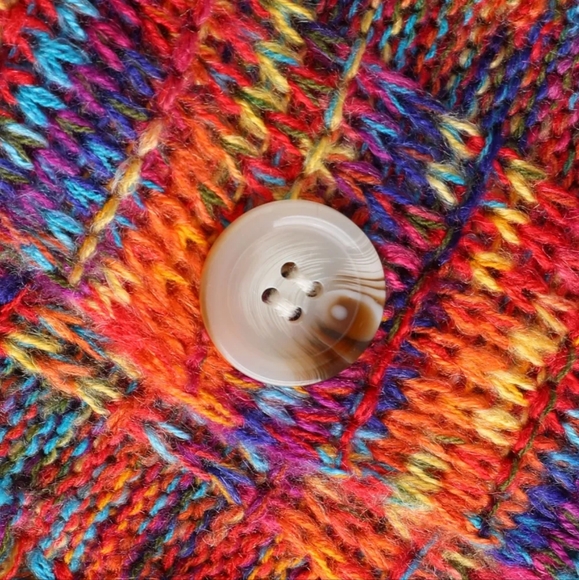 Multi Color Light-Weight Button Up Cardigan Large - Picture 2 of 4